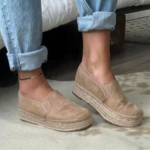 Sam Edelman’s Circus Beige “Christina Espadrilles” Platform Slip-Ons.
